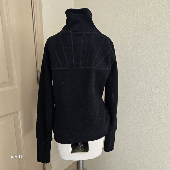 Lululemon Athletica igkoo sunrise Black fleece Zip up high collar jacket 10 - Picture 3 of 6